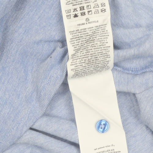 Jack & Jones Men's Blue Short Sleeve Regular Fit Button-Up Shirt Size S