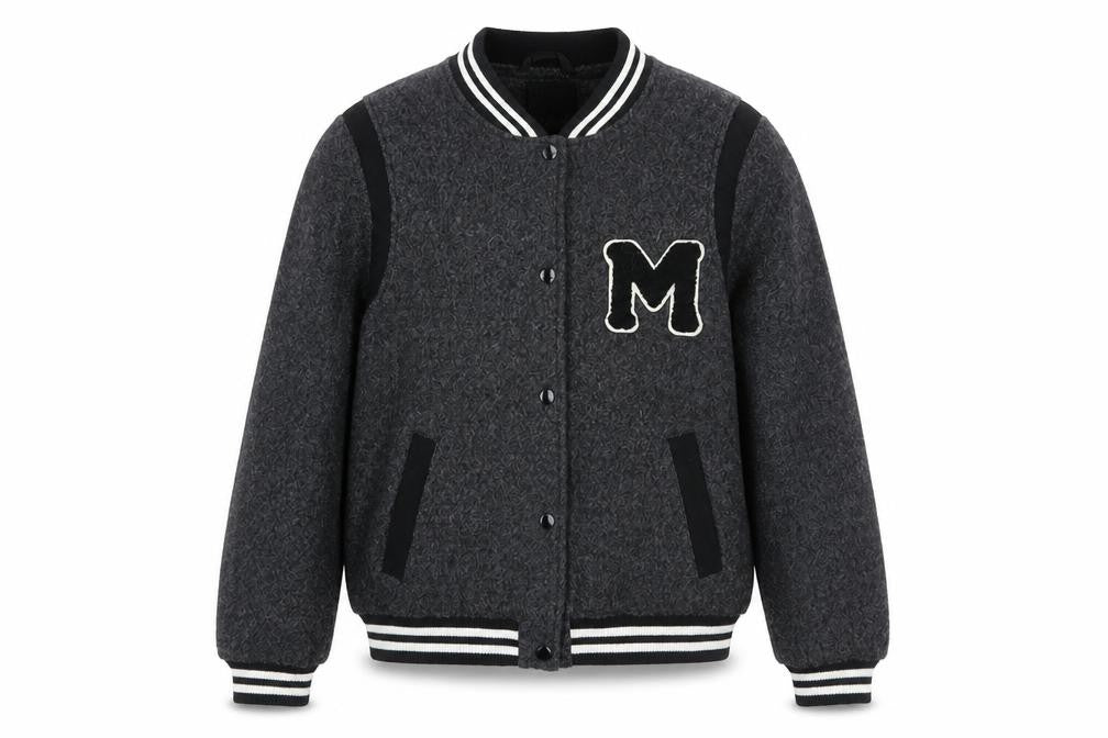 New Look Boys Grey Varsity Jacket 14-15 Years Wool Blend Lined