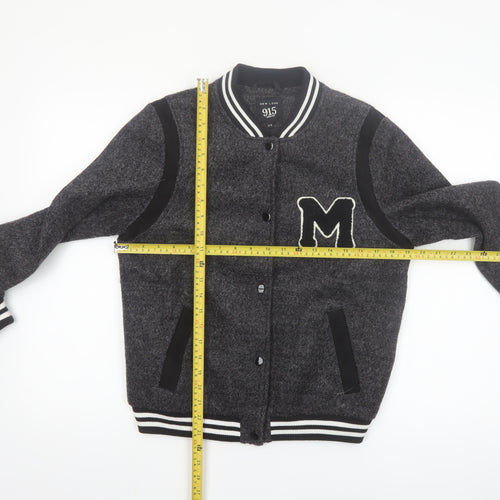 New Look Boys Grey Varsity Jacket 14-15 Years Wool Blend Lined