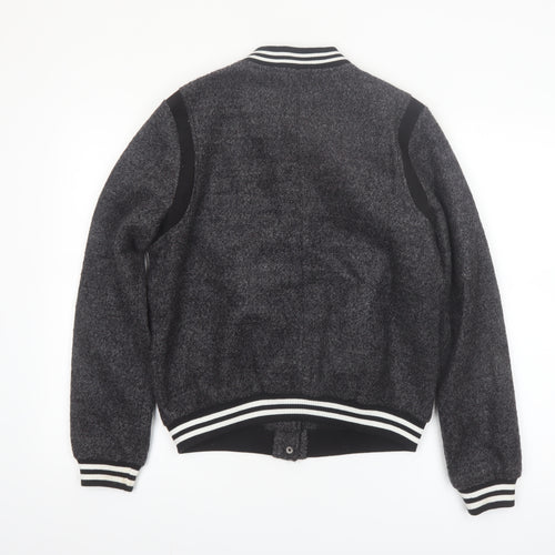 New Look Boys Grey Varsity Jacket 14-15 Years Wool Blend Lined