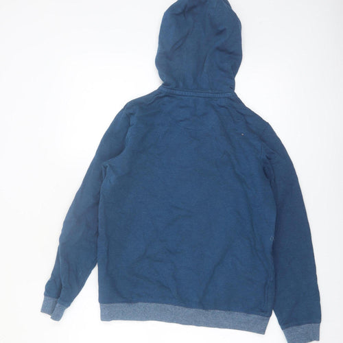 Marks and Spencer Boys Blue Full Zip Hoodie Size 13-14 Years Cotton Blend