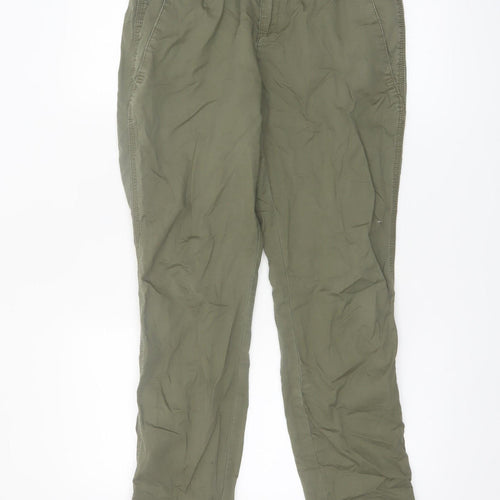 Vero Moda Women's Green Chino Trousers M 30 Straight Leg Cotton