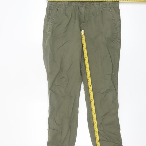 Vero Moda Women's Green Chino Trousers M 30 Straight Leg Cotton