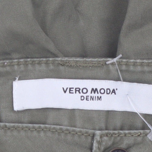 Vero Moda Women's Green Chino Trousers M 30 Straight Leg Cotton