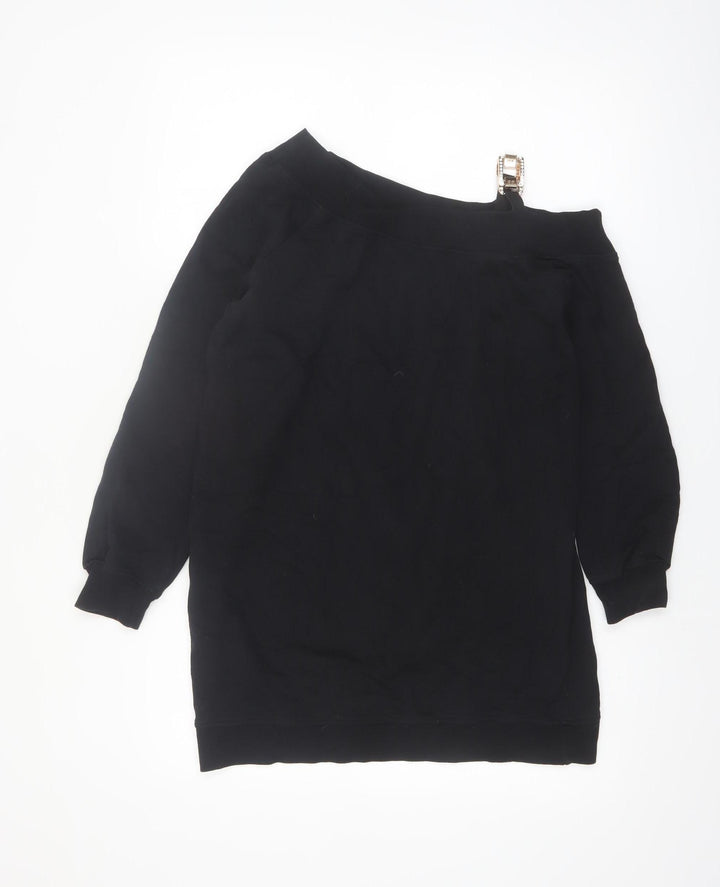 River Island Women’s Black Off Shoulder Long Sleeve Jersey Top XS