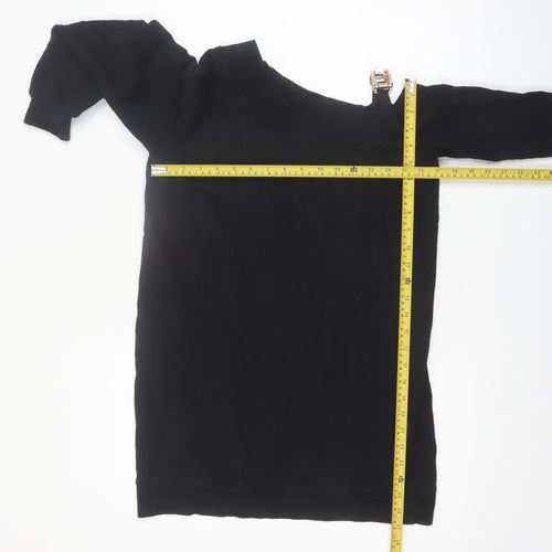 River Island Women’s Black Off Shoulder Long Sleeve Jersey Top XS