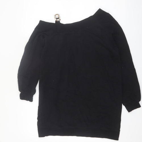 River Island Women’s Black Off Shoulder Long Sleeve Jersey Top XS