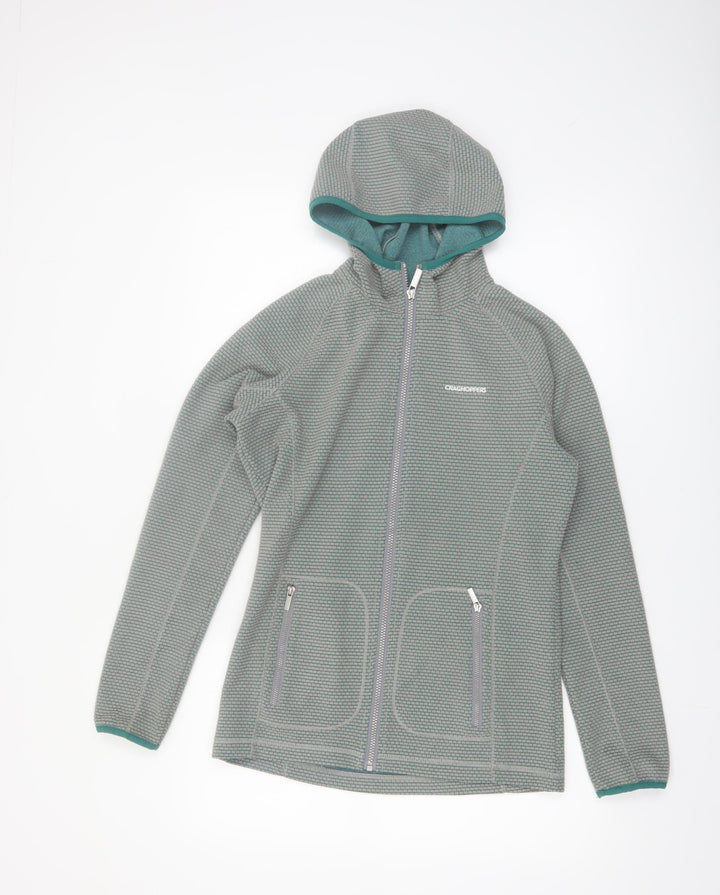 Craghoppers Women's Green Full Zip Hooded Fleece Jacket UK 8
