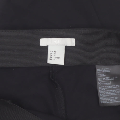 H&M Women’s Black Stretch Slim Leg Trousers Size 14