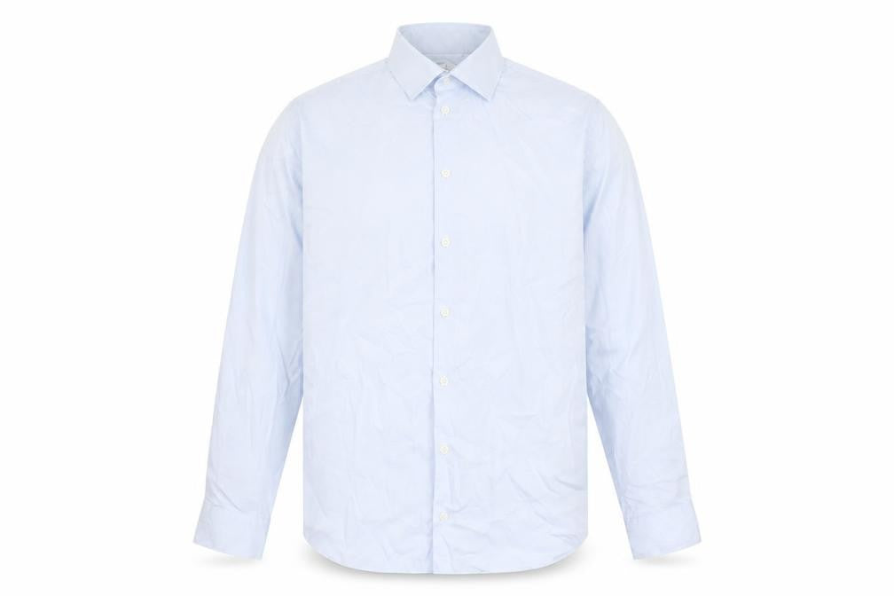 SELECTED HOMME Men's Blue Slim Fit Long Sleeve Cotton Shirt Size 16.5