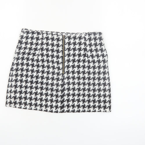 AX Paris Women's Black Mini Tweed Zip Skirt Size 8