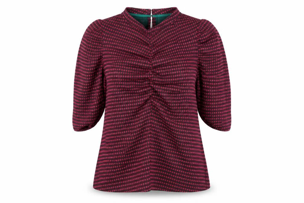 Front view of Savida Women's Multicoloured Check Tunic Blouse, size 16