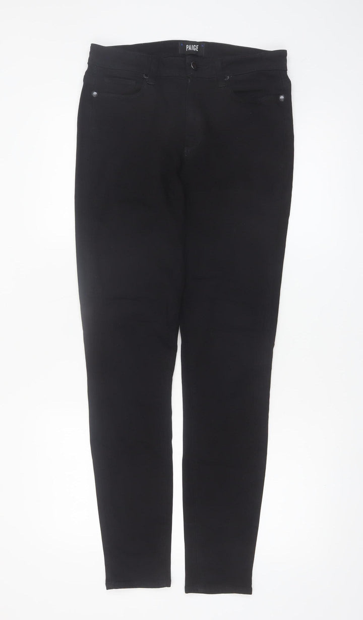 Paige Womens Black Skinny Jeans Size 29 Slim Fit Mid Rise
