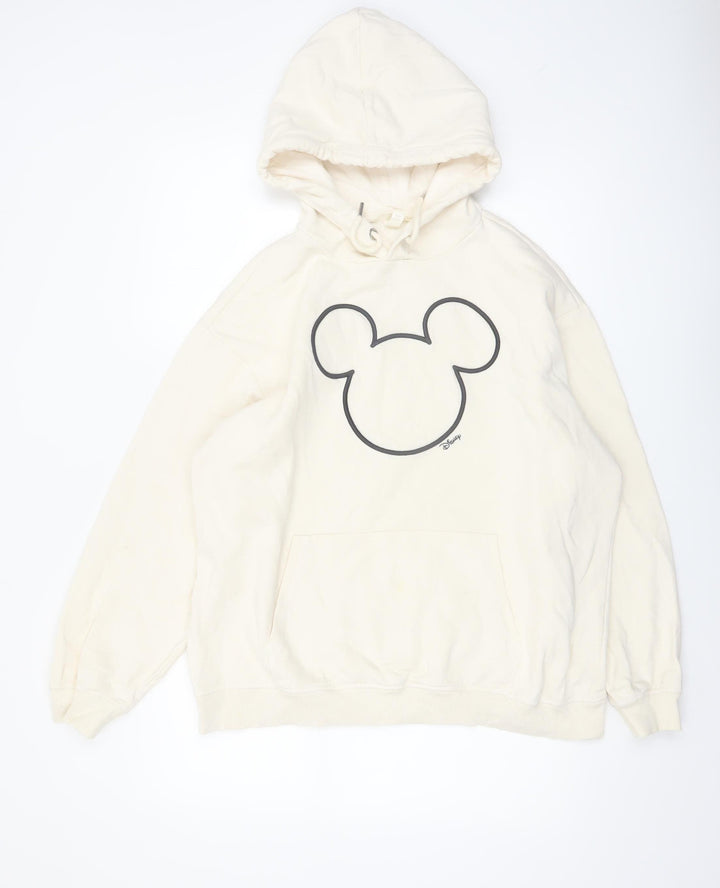H&M x Disney Women’s Beige Hooded Pullover Sweatshirt Size M