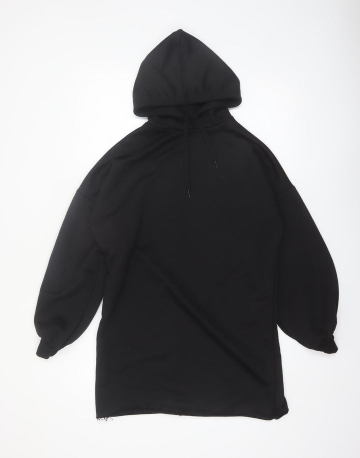 Boohoo Women Black Size 8 Pullover Hoodie Long Sleeve Polyester
