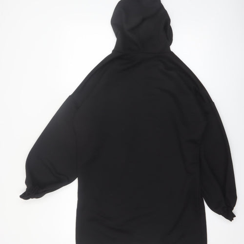 Boohoo Women Black Size 8 Pullover Hoodie Long Sleeve Polyester