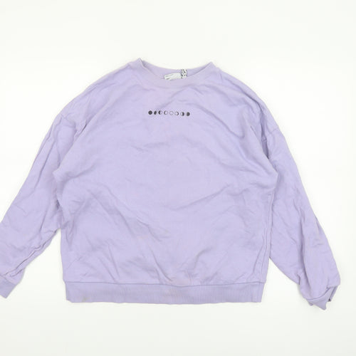 ASOS DESIGN Womens Lilac Cotton Moon Phase Sweatshirt UK 12