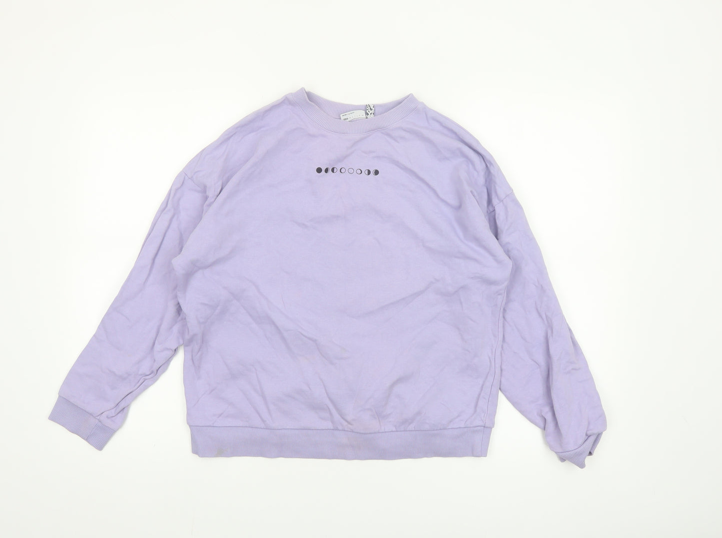 ASOS DESIGN Womens Lilac Cotton Moon Phase Sweatshirt UK 12