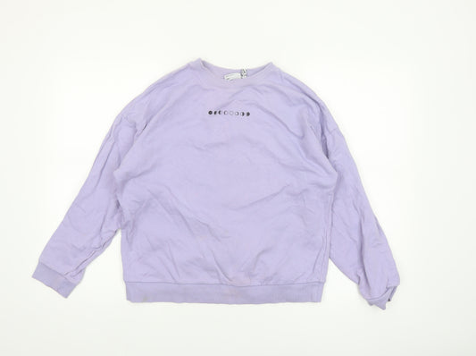 ASOS DESIGN Womens Lilac Cotton Moon Phase Sweatshirt UK 12
