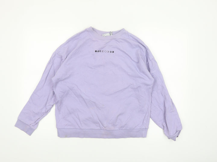 ASOS DESIGN Womens Lilac Cotton Moon Phase Sweatshirt UK 12
