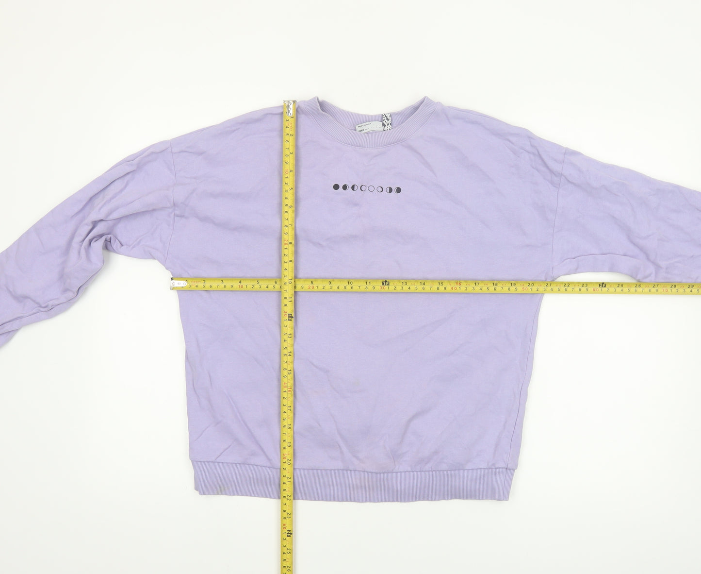 ASOS DESIGN Womens Lilac Cotton Moon Phase Sweatshirt UK 12