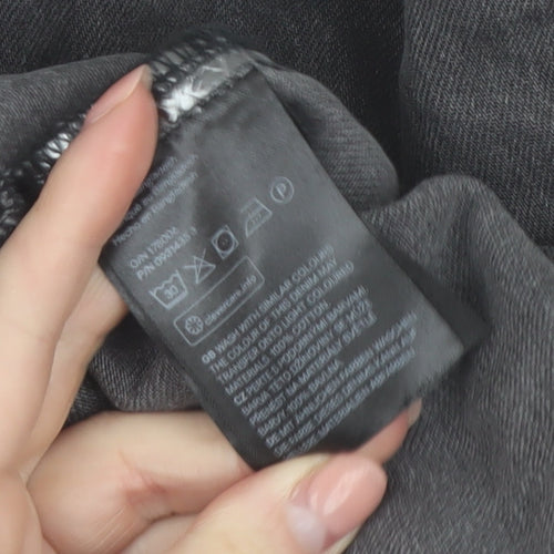 &Denim Women Black Size 12 Bohemian Smocked Cotton Dress
