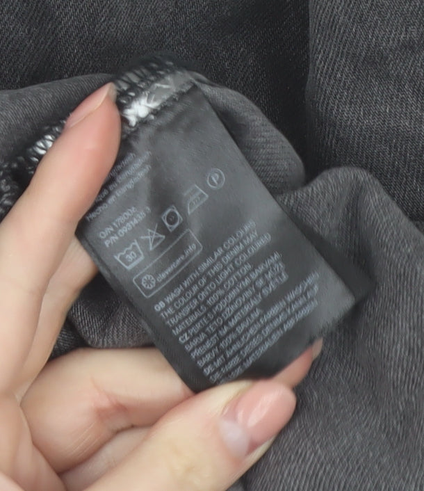 &Denim Women Black Size 12 Bohemian Smocked Cotton Dress