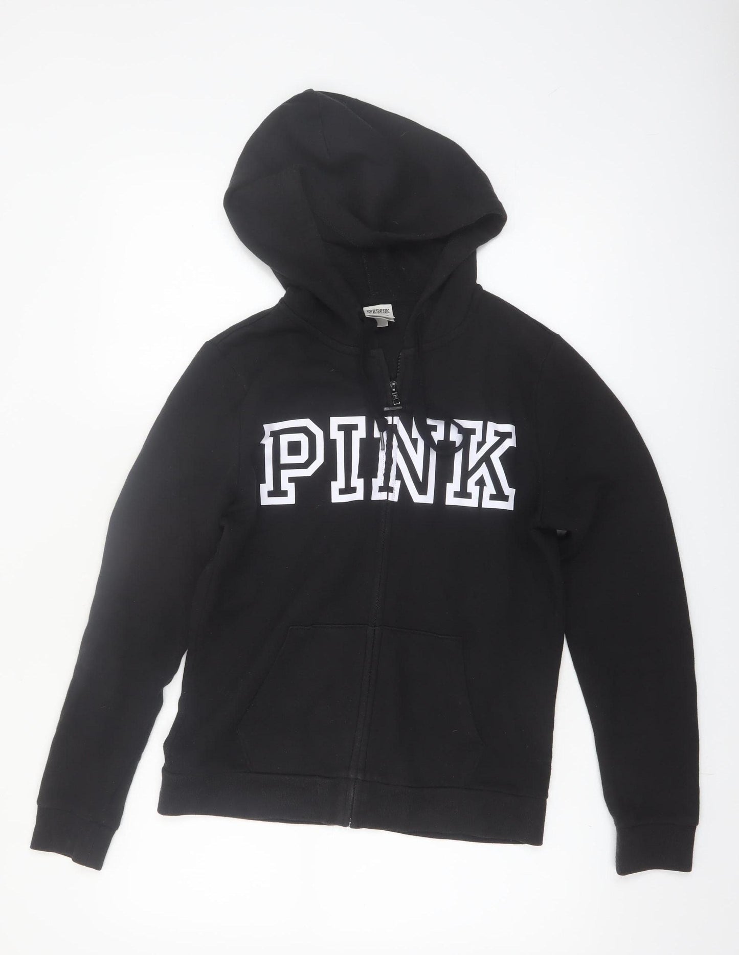 Victoria's Secret PINK Women's Black Small Full Zip Hoodie Sweatshirt