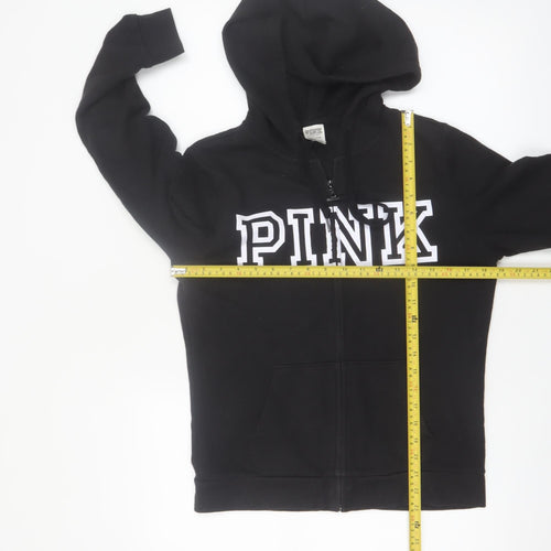 Victoria's Secret PINK Women's Black Small Full Zip Hoodie Sweatshirt