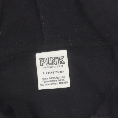 Victoria's Secret PINK Women's Black Small Full Zip Hoodie Sweatshirt