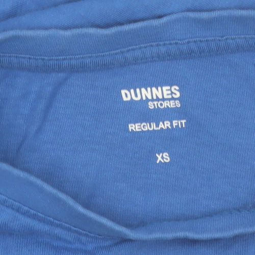 Dunnes Stores Men's Blue Regular Fit Graphic Cotton T-Shirt XS