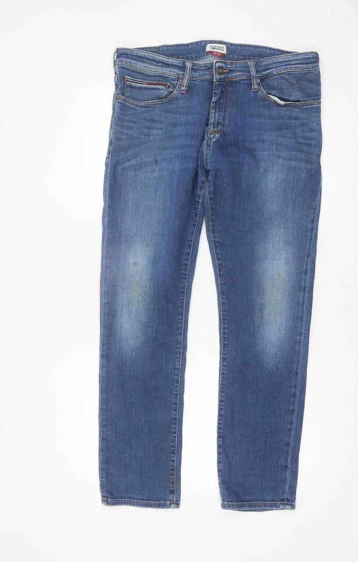 Tommy Hilfiger Men's Blue 36x30 Straight Fit Denim Jeans