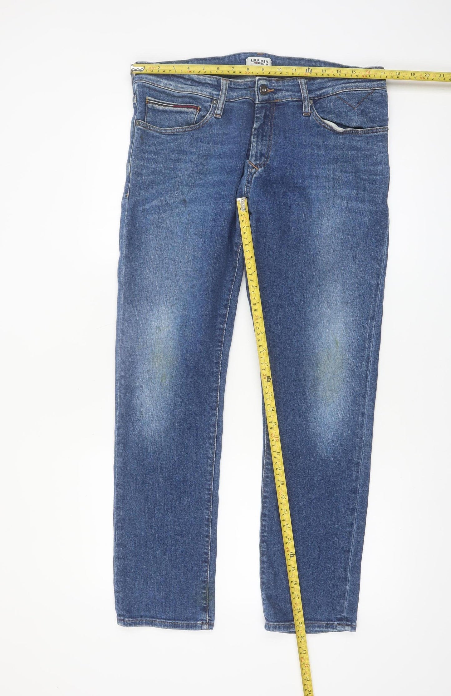 Tommy Hilfiger Men's Blue 36x30 Straight Fit Denim Jeans