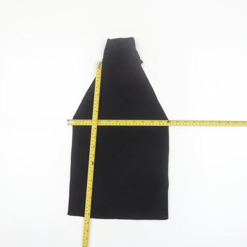 Zara Women Black High Neck Halter Knit Sleeveless Tank Top S