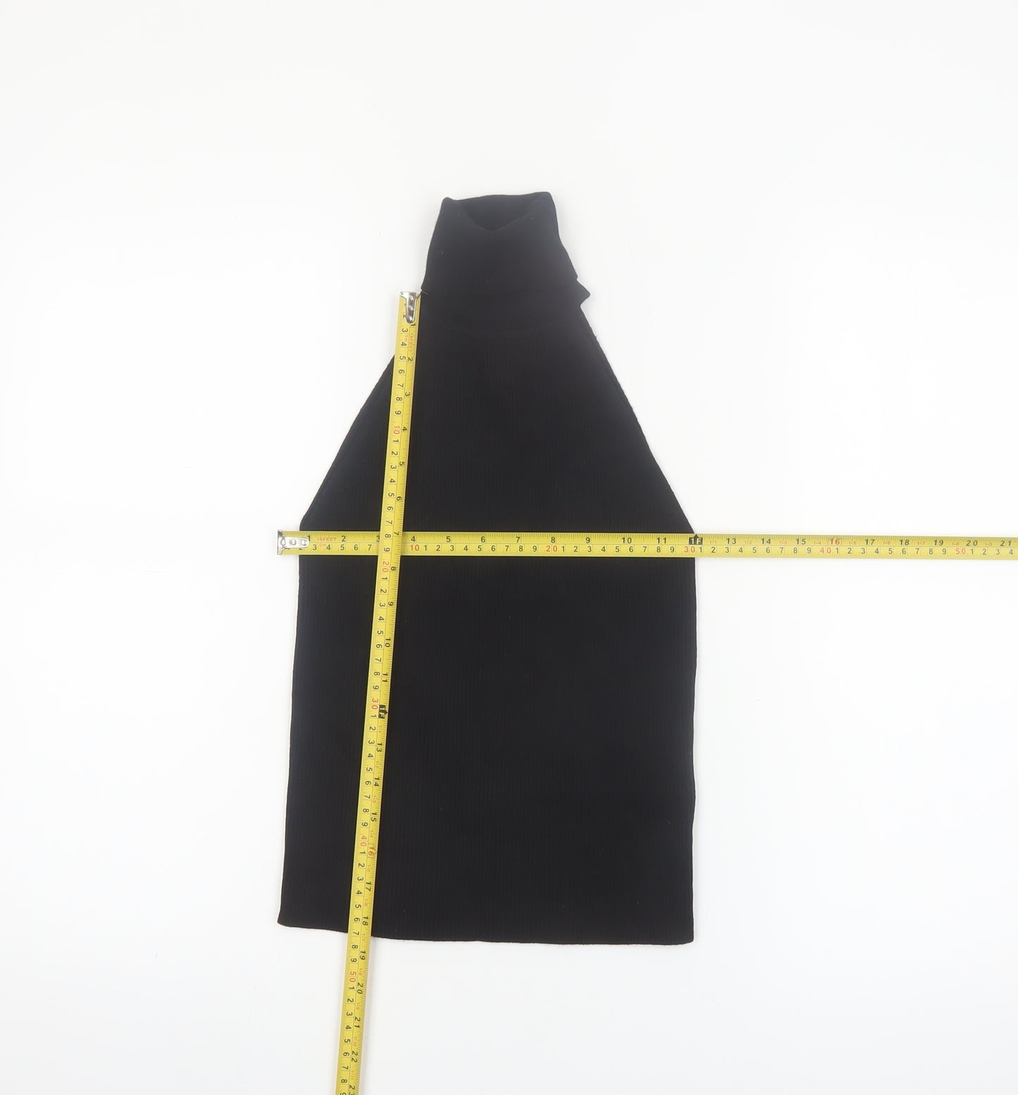 Zara Women Black High Neck Halter Knit Sleeveless Tank Top S