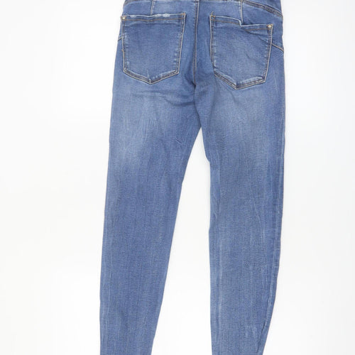 Stradivarius Women's Blue Skinny Distressed Jeans Size 8