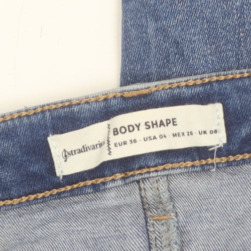 Stradivarius Women's Blue Skinny Distressed Jeans Size 8