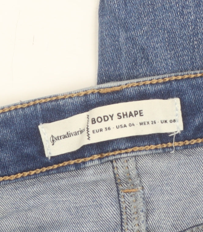 Stradivarius Women's Blue Skinny Distressed Jeans Size 8