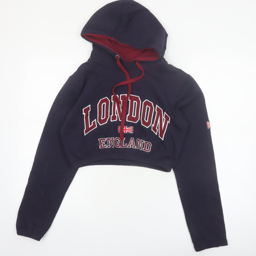 16Sixty Supremacy Womens Navy London England Cropped Hoodie XS