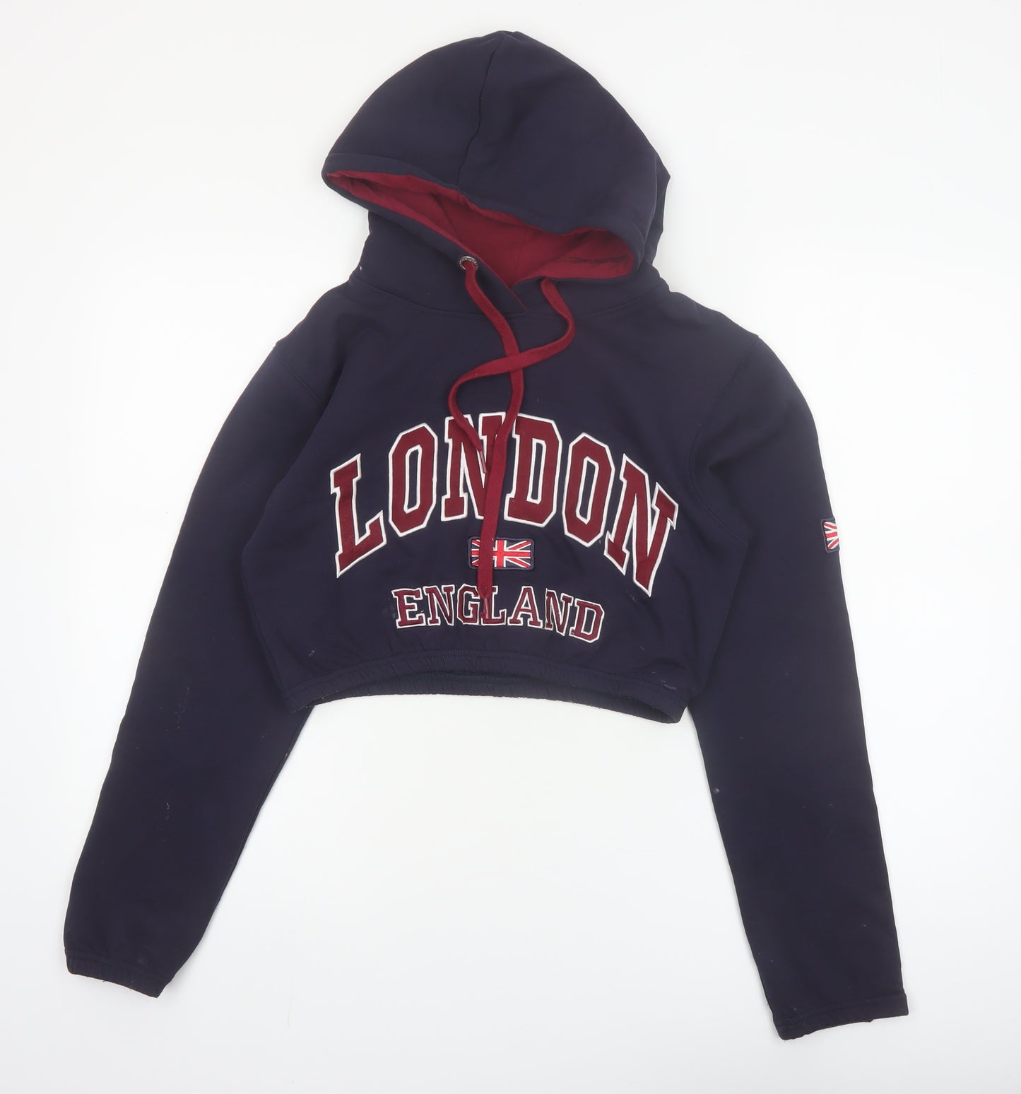 16Sixty Supremacy Womens Navy London England Cropped Hoodie XS