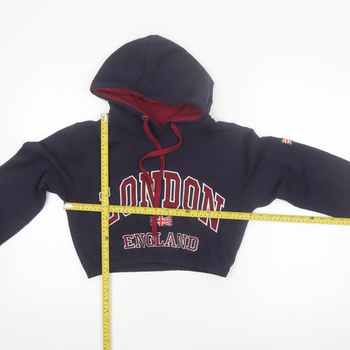 16Sixty Supremacy Womens Navy London England Cropped Hoodie XS