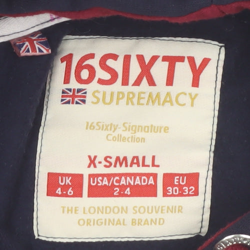 16Sixty Supremacy Womens Navy London England Cropped Hoodie XS