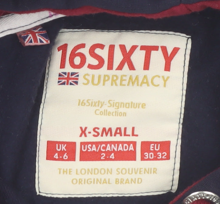16Sixty Supremacy Womens Navy London England Cropped Hoodie XS