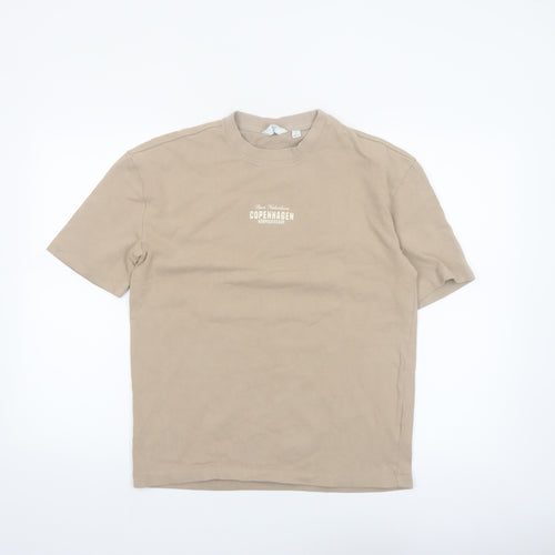 Next Men’s Beige Copenhagen Graphic Cotton T-Shirt Size S