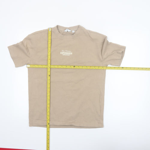 Next Men’s Beige Copenhagen Graphic Cotton T-Shirt Size S