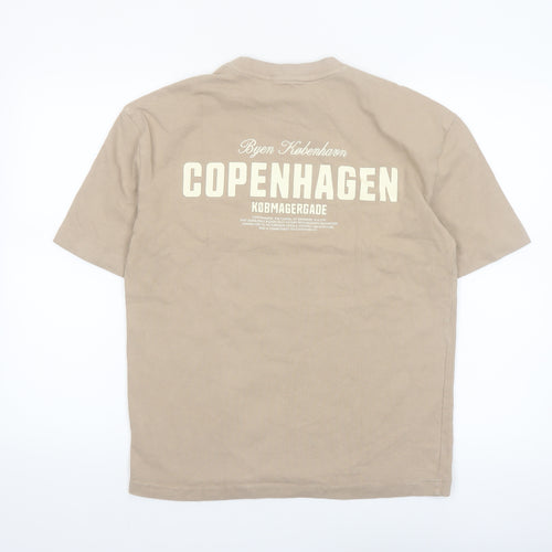 Next Men’s Beige Copenhagen Graphic Cotton T-Shirt Size S