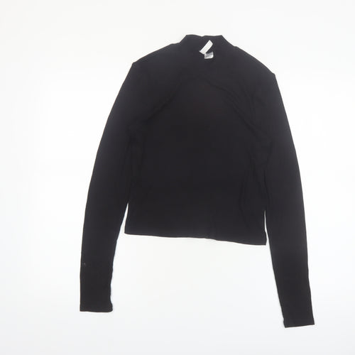 H&M Divided Women's Black Mock Neck Long Sleeve Basic Top Size M