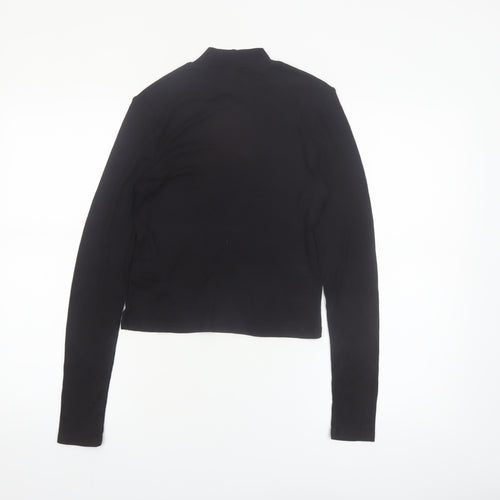 H&M Divided Women's Black Mock Neck Long Sleeve Basic Top Size M