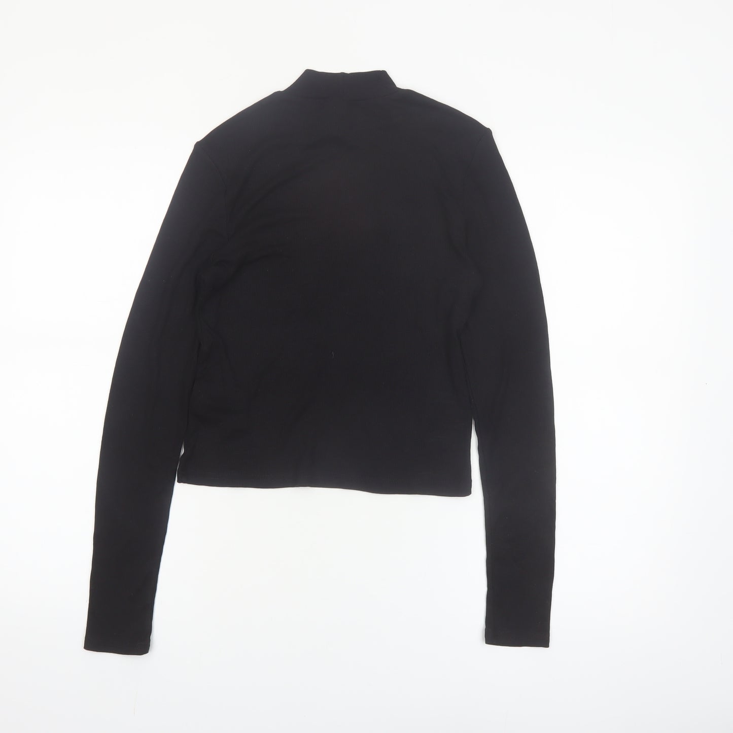 H&M Divided Women's Black Mock Neck Long Sleeve Basic Top Size M