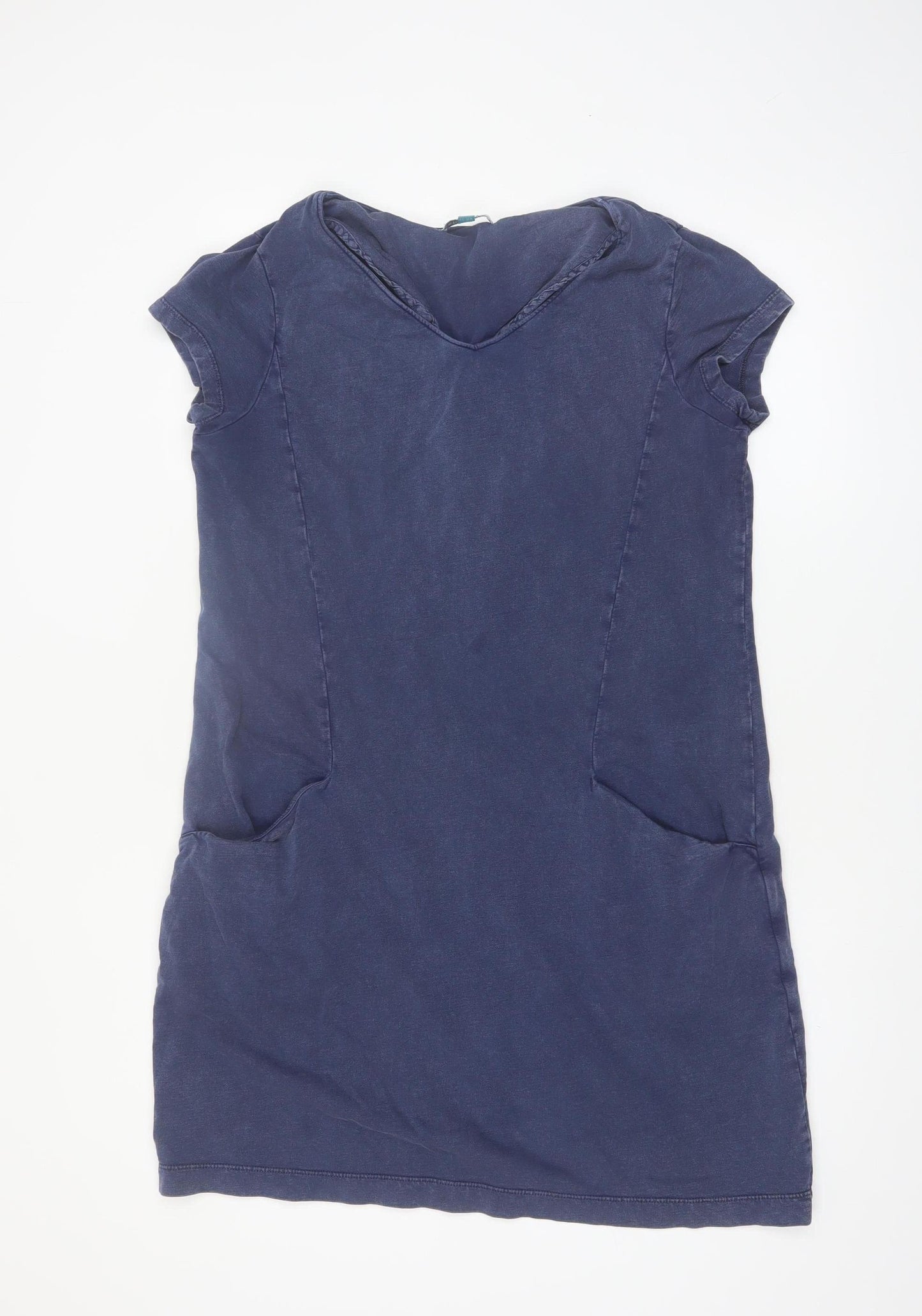 White Stuff Women's Blue Cotton Shift Dress Size 14